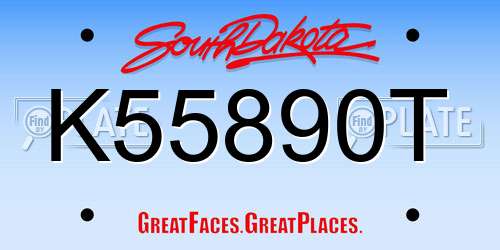 K55890T South Dakota License Plate