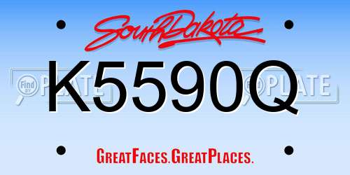 K5590Q South Dakota License Plate