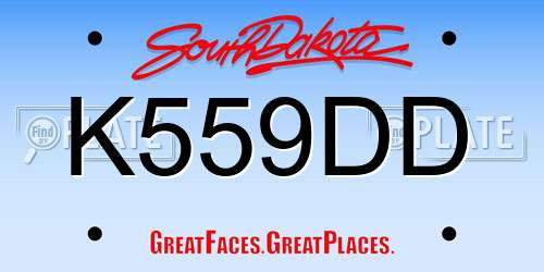 K559DD South Dakota License Plate
