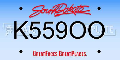 K559OO South Dakota License Plate