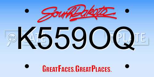 K559OQ South Dakota License Plate