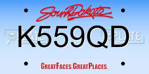 K559QD South Dakota License Plate