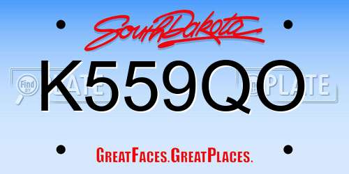 K559QO South Dakota License Plate
