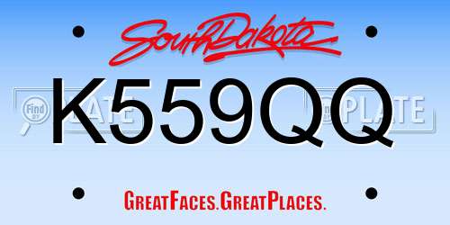 K559QQ South Dakota License Plate