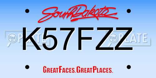 K57FZZ South Dakota License Plate