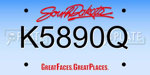 K5890Q South Dakota License Plate