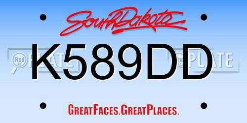 K589DD South Dakota License Plate