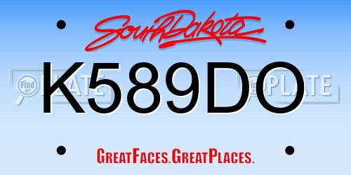 K589DO South Dakota License Plate