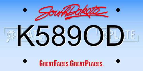 K589OD South Dakota License Plate