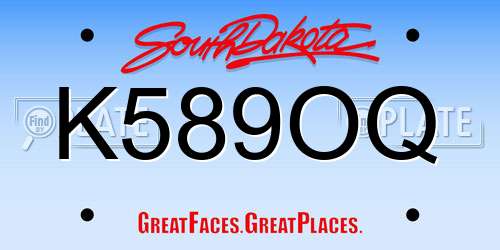 K589OQ South Dakota License Plate