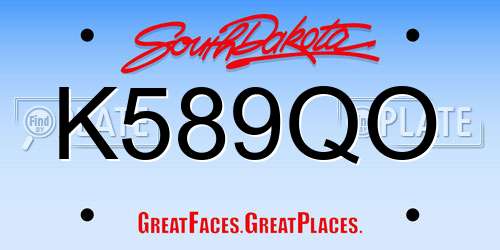 K589QO South Dakota License Plate