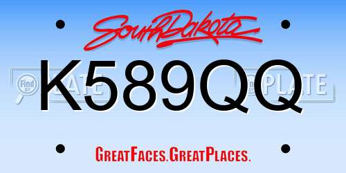 K589QQ South Dakota License Plate