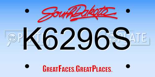 K6296S South Dakota License Plate