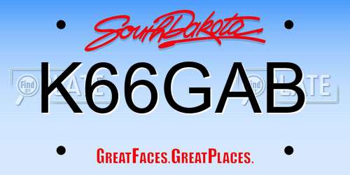 K66GAB South Dakota License Plate