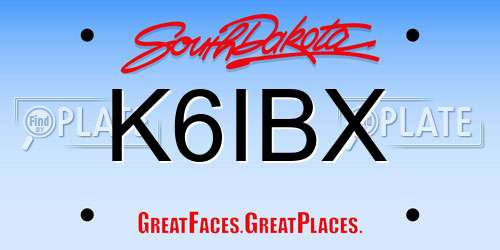 K6IBX South Dakota License Plate