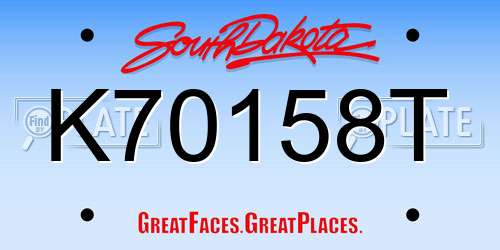 K70158T South Dakota License Plate