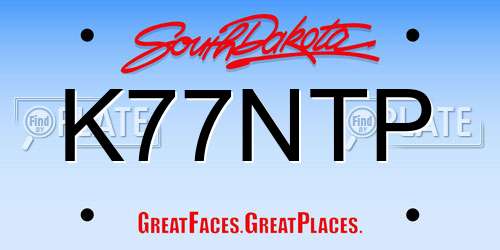 K77NTP South Dakota License Plate