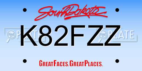 K82FZZ South Dakota License Plate