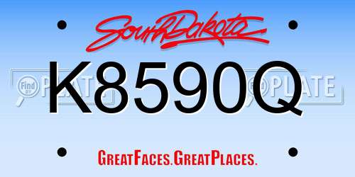 K8590Q South Dakota License Plate
