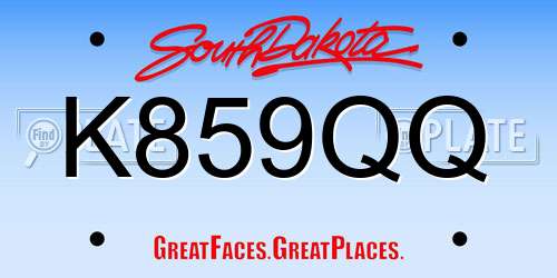 K859QQ South Dakota License Plate
