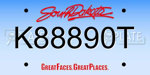 K88890T South Dakota License Plate