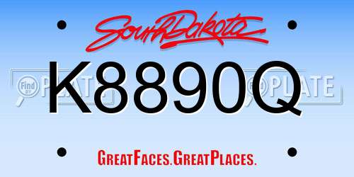 K8890Q South Dakota License Plate