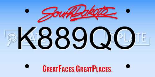K889QO South Dakota License Plate