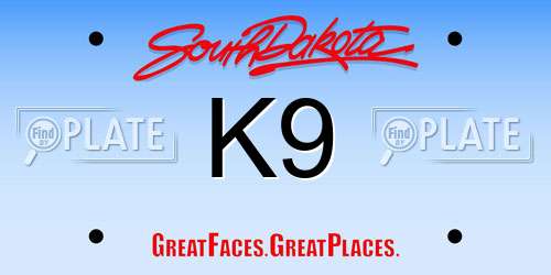 K9 South Dakota License Plate