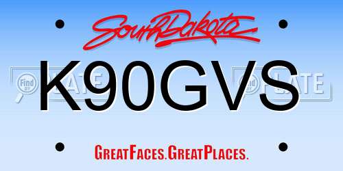 K90GVS South Dakota License Plate