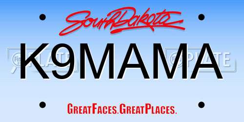 K9MAMA South Dakota License Plate