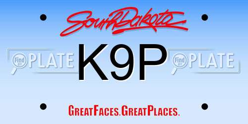 K9P South Dakota License Plate