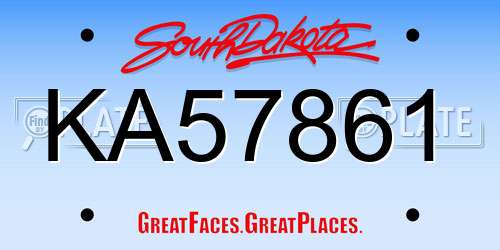 KA57861 South Dakota License Plate