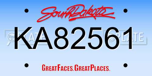 KA82561 South Dakota License Plate