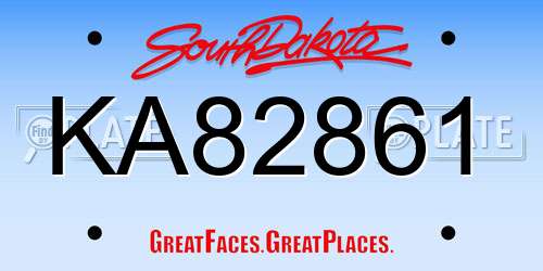 KA82861 South Dakota License Plate