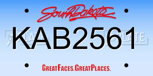 KAB2561 South Dakota License Plate