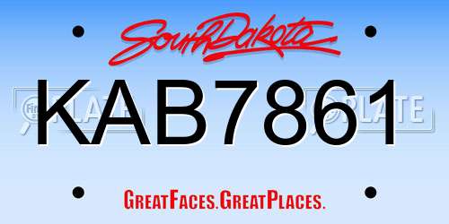 KAB7861 South Dakota License Plate