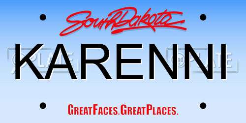 KARENNI South Dakota License Plate