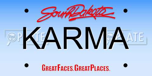 KARMA South Dakota License Plate