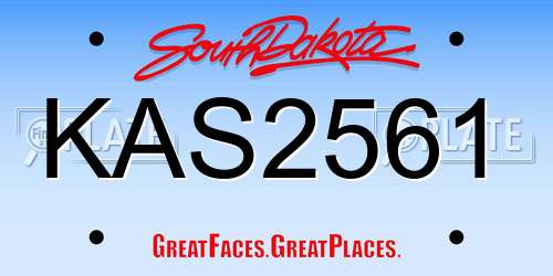 KAS2561 South Dakota License Plate