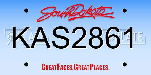 KAS2861 South Dakota License Plate