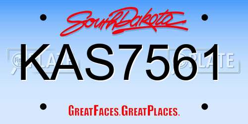 KAS7561 South Dakota License Plate