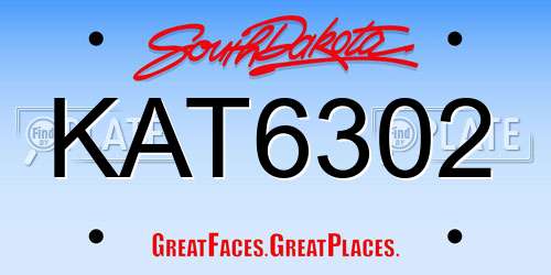 KAT6302 South Dakota License Plate