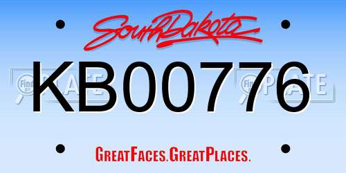 KB00776 South Dakota License Plate