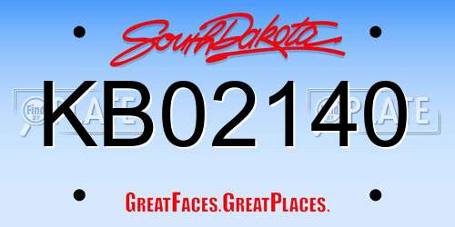 KB02140 South Dakota License Plate