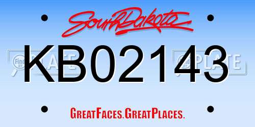 KB02143 South Dakota License Plate