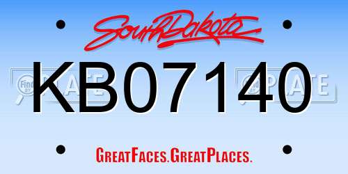 KB07140 South Dakota License Plate