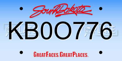 KB0O776 South Dakota License Plate