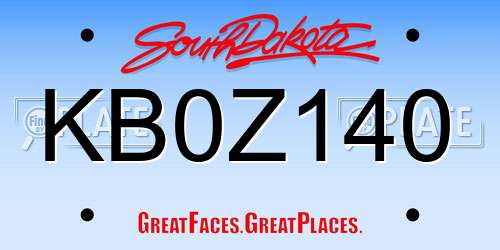 KB0Z140 South Dakota License Plate