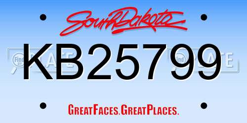 KB25799 South Dakota License Plate