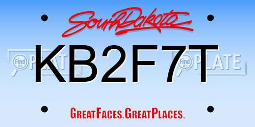 KB2F7T South Dakota License Plate